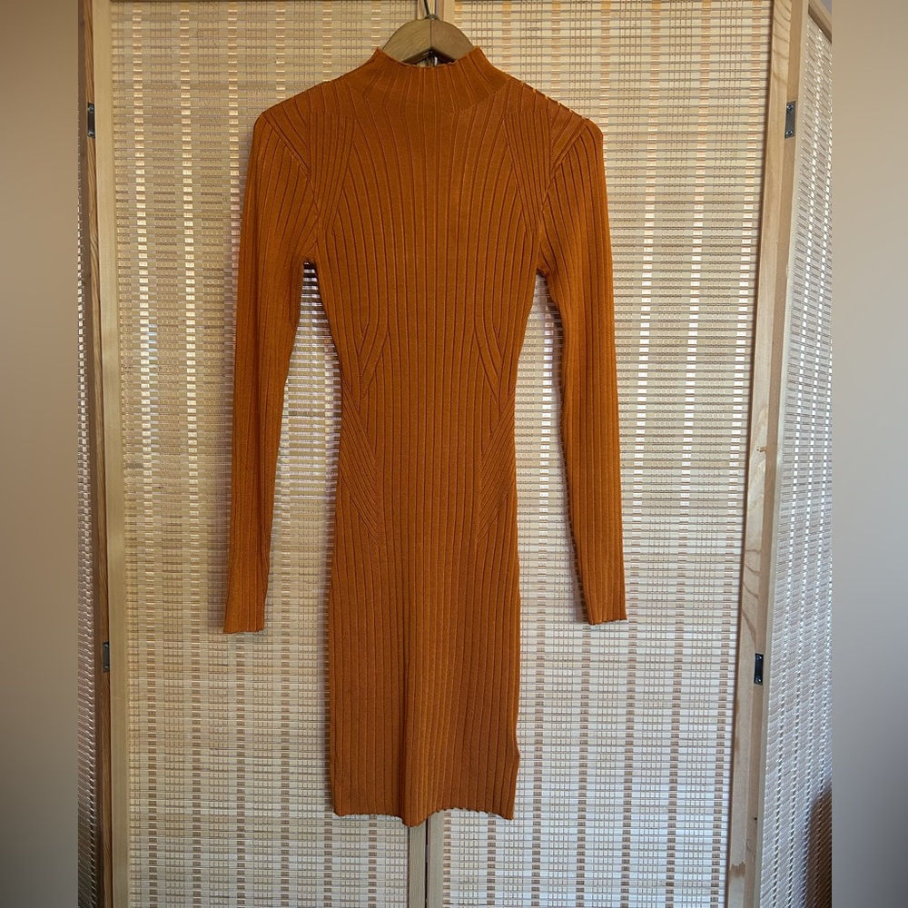 H&M Vibrant Orange Long Sleeve Dress - Picture 2 of 5